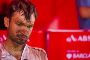 Tim Boehme geschafft nach der Etappe Gary Perkin/Cape Epic/SPORTZPICS 