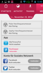 RunKeeper verbunden