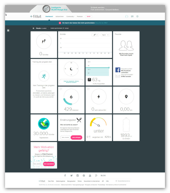 Fitbit Connect Dashboard