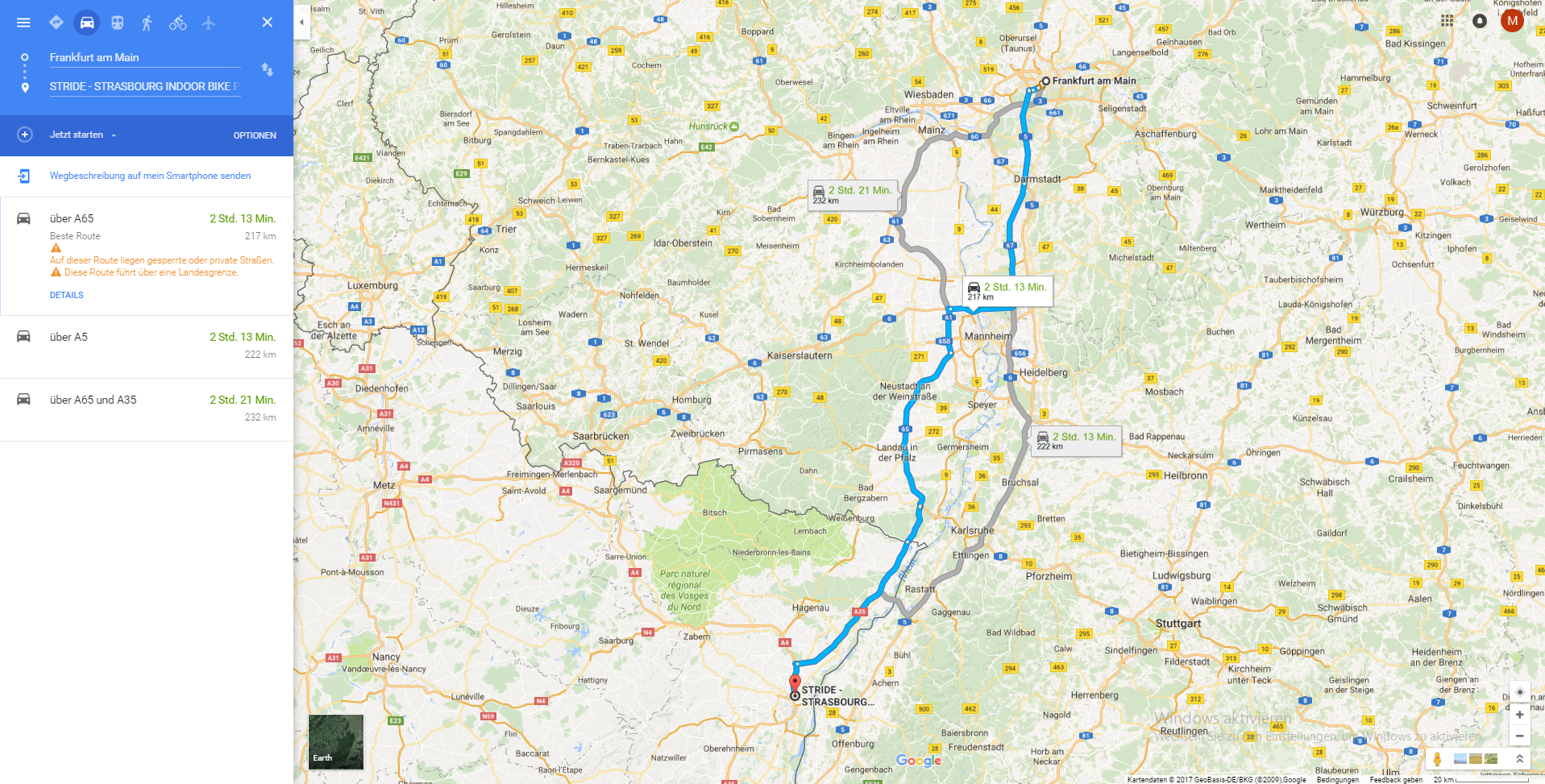 Angenehm zu fahren - ca 200 Km Anfahrt ausgehend von Frankfurt